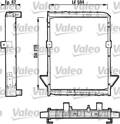 RR538 VALEO Aluminium, 715 x 594 x 62 mm, without coolant regulator Radiator 811060 buy