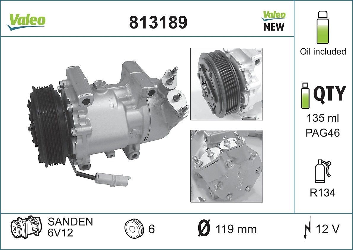 Klimakompressor für PEUGEOT 206 CC (2D) online Katalog: kaufen in Original  Qualität auf