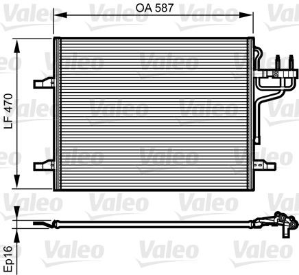 VALEO without dryer, Aluminium, 470mm, R 134a Refrigerant: R 134a Condenser, air conditioning 814185 buy