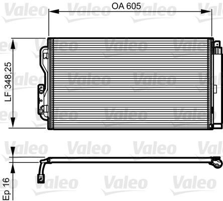 VALEO with dryer, Aluminium, 348mm, R 134a Refrigerant: R 134a Condenser, air conditioning 814189 buy