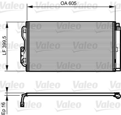 VALEO with dryer, Aluminium, 605mm, R 134a Refrigerant: R 134a Condenser, air conditioning 814191 buy