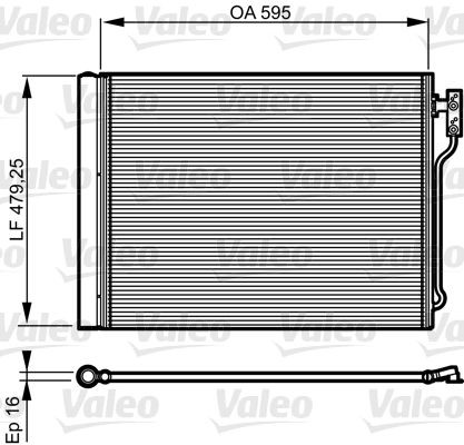 VALEO with dryer, Aluminium, 595mm, R 134a Refrigerant: R 134a Condenser, air conditioning 814192 buy