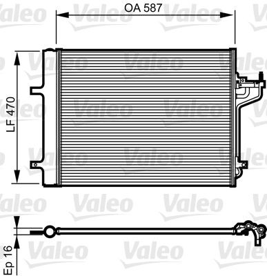 VALEO without dryer, Aluminium, 470mm, R 134a Refrigerant: R 134a Condenser, air conditioning 814197 buy