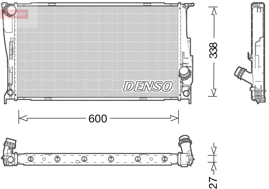 DENSO DRM05003 Engine radiator 600 x 366 x 27 mm