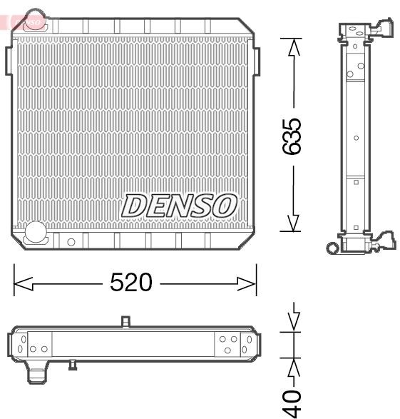 DENSO DRM10110 Engine radiator 520 x 635 x 40 mm