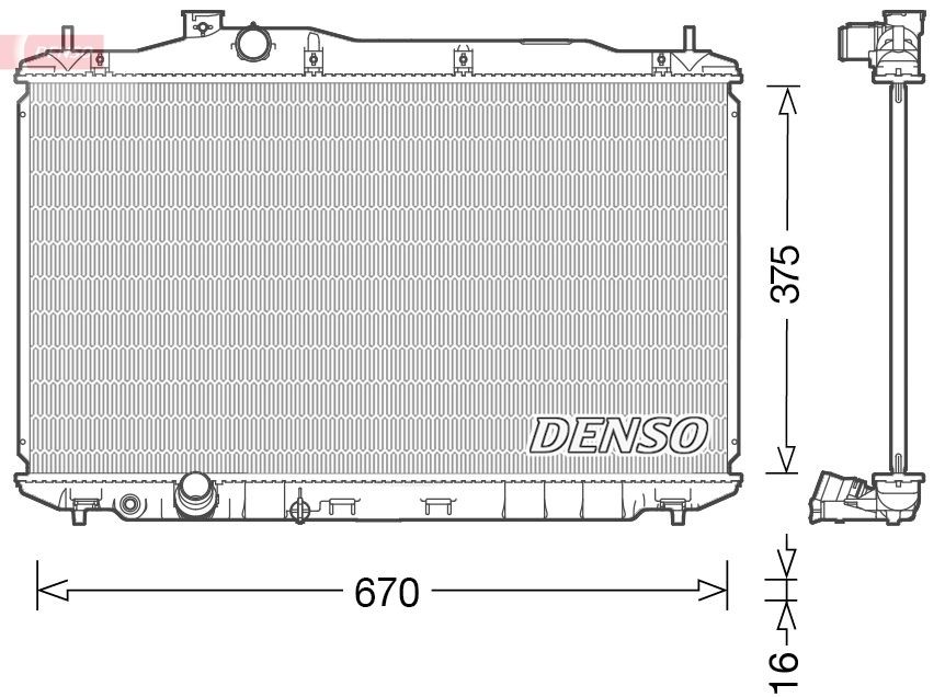 DENSO DRM40040 Engine radiator 375 x 695 x 16 mm
