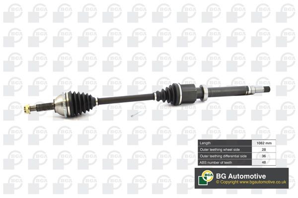BGA Front Axle Right, 1062mm Length: 1062mm, External Toothing wheel side: 28 Driveshaft DS2326R buy