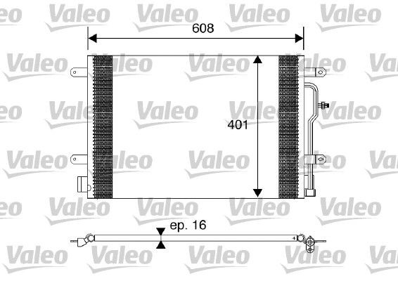VALEO 817569 Air conditioning condenser without dryer, Aluminium, 608mm, R 134a