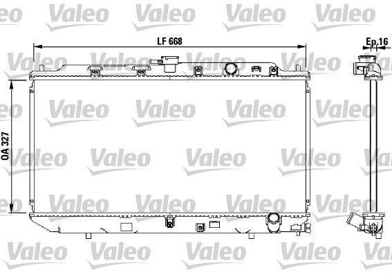 VALEO 819193 Engine radiator Aluminium, 325 x 668 x 16 mm, without coolant regulator, Brazed cooling fins