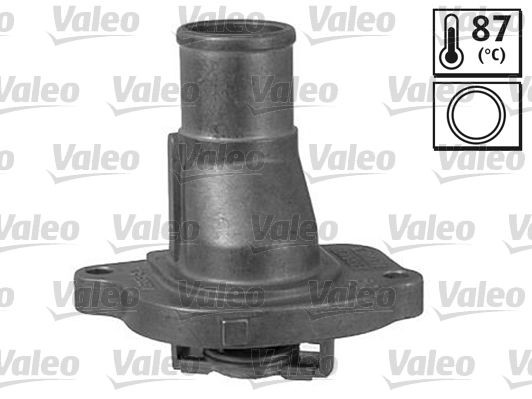 VALEO 819938 Engine thermostat Opening Temperature: 87°C, with gaskets/seals, with housing