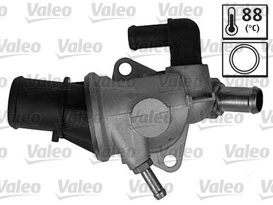 Coolant thermostat VALEO Opening Temperature: 88°C, with gaskets/seals, with housing - 820402
