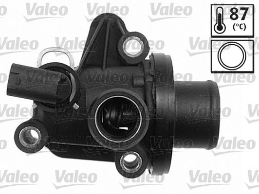 VALEO 820491 Engine thermostat Opening Temperature: 87°C, with gaskets/seals, with housing