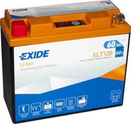 EXIDE Li-ion 12V 5Ah 260A Li-Ion Battery, LFP Battery (LiFePO4), with load status display Cold-test Current, EN: 260A, Voltage: 12V, Terminal Placement: 1 Starter battery ELT12B buy