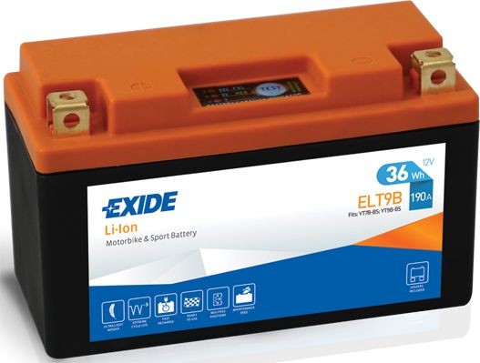 EXIDE Li-ion ELT9B KYMCO Moto Batterie 12V 3Ah 190A Li-Ionen-Batterie, Lithium-Ferrum-Batterie (LiFePO4), mit Ladezustandsanzeige