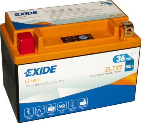 EXIDE Li-ion 12V 3Ah 180A Li-Ion Battery, LFP Battery (LiFePO4), with load status display Cold-test Current, EN: 180A, Voltage: 12V, Terminal Placement: 1 Starter battery ELTX9 buy