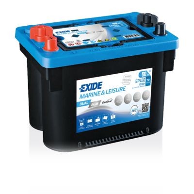 EXIDE 12V 50Ah 750A B0, DUAL AGM Battery Cold-test Current, EN: 750A, Voltage: 12V, Terminal Placement: 1 Starter battery EP450 buy