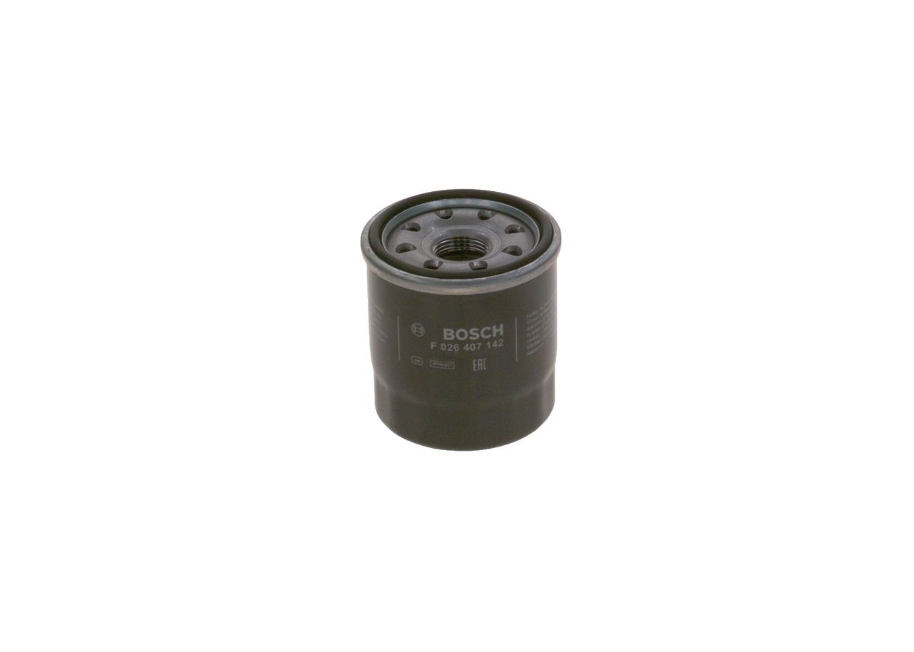 F026407142 Oil filter P 7142 BOSCH M 20 x 1,5, with one anti-return valve, Spin-on Filter