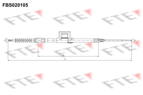 FTE FBS020105 Hand brake cable 5Q0609721BF