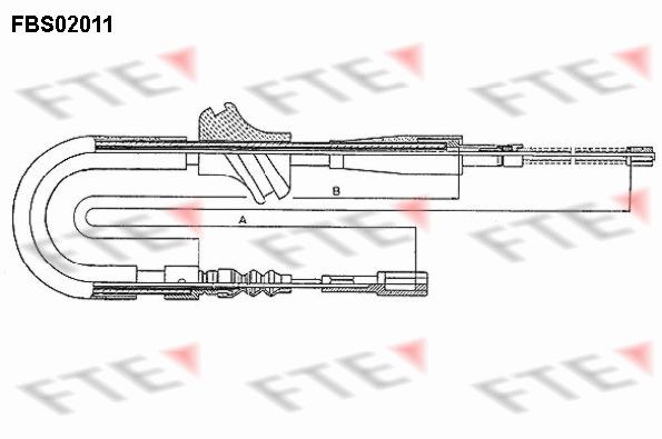 FTE FBS02011 Hand brake cable 893 609 722