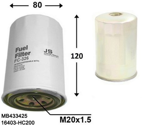 JS ASAKASHI Spin-on Filter Height: 120mm Inline fuel filter FC326J buy