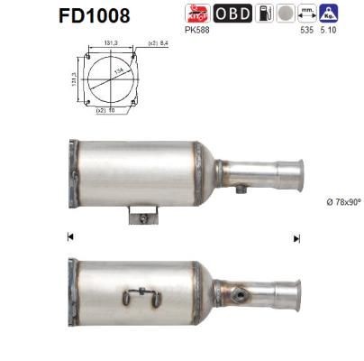 AS FD1008 Diesel particulate filter 1731ET