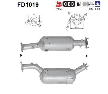 Suzuki Diesel particulate filter AS FD1019 at a good price