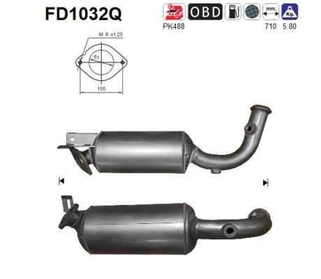 AS FD1032Q Mounting Kit, catalytic converter 44.17.658