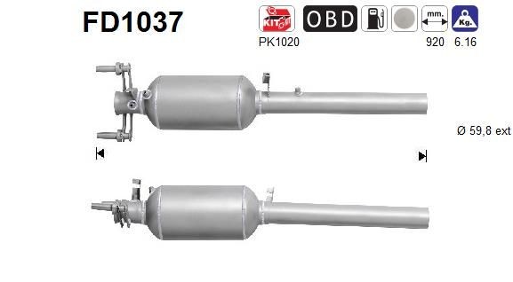 AS FD1037 Diesel particulate filter 639 490 6181