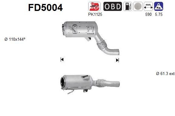 AS FD5004 Diesel particulate filter 18307806413