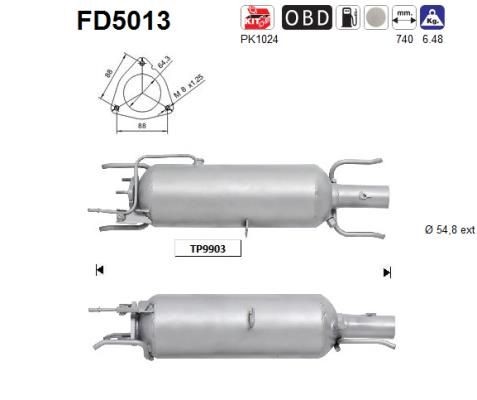 AS FD5013 Diesel particulate filter 51780157