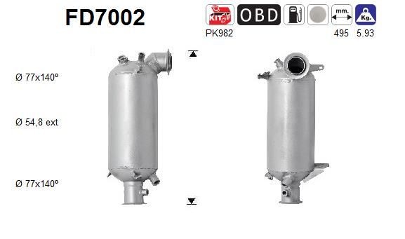 AS FD7002 Mounting Kit, catalytic converter 7H0254700DX