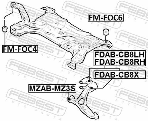 FDABCB8RH Control Arm- / Trailing Arm Bush FEBEST FDAB-CB8RH review and test