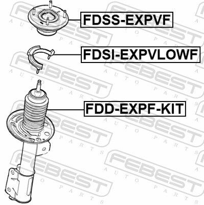 FEBEST Rubber Buffer, suspension FDD-EXPF-KIT for FORD USA Explorer Mk5 (U502)