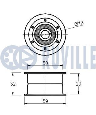 RUVILLE 55070 Tensioner pulley 64557786545