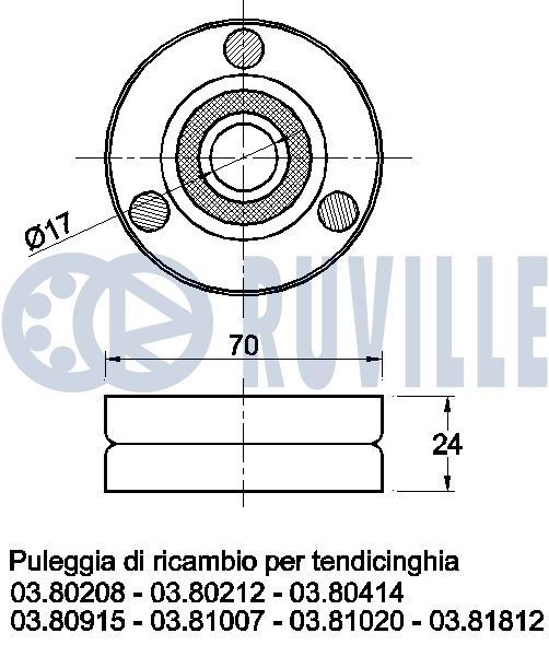 Original 55114 RUVILLE Belt tensioner pulley MERCEDES-BENZ