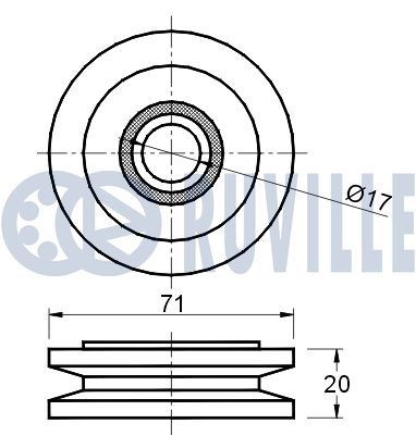 RUVILLE 55141 Tensioner pulley A 119 200 0970