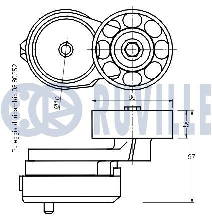 RUVILLE 55147 Tensioner pulley 166 202 0719