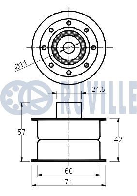 RUVILLE 55154 Tensioner pulley A 104 200 10 70