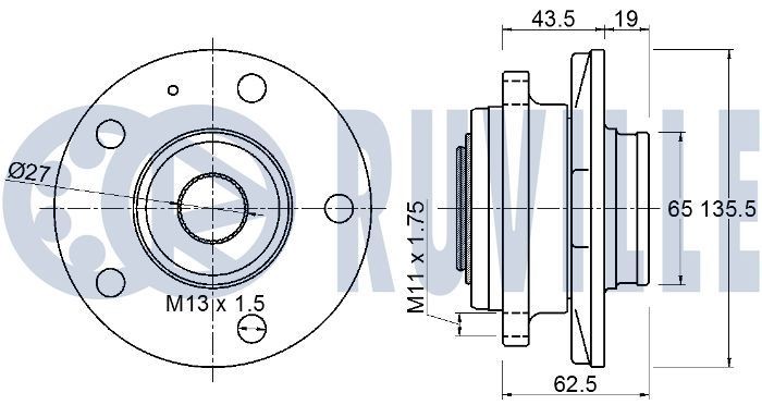 Original RUVILLE Belt tensioner pulley 55210 for FORD ESCORT
