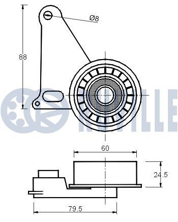 RUVILLE 55412 Deflection / Guide Pulley, v-ribbed belt 077903341