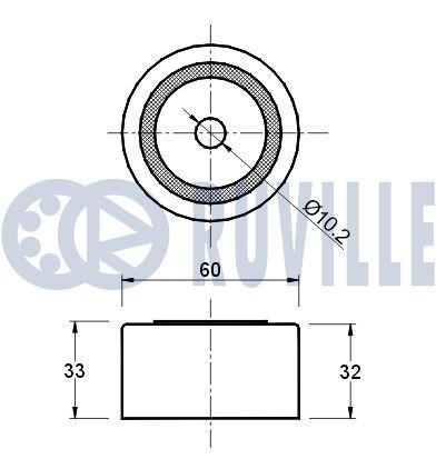 Great value for money - RUVILLE Deflection / Guide Pulley, v-ribbed belt 55424