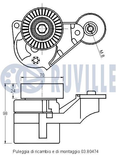 RUVILLE 55700 Deflection / Guide Pulley, v-ribbed belt