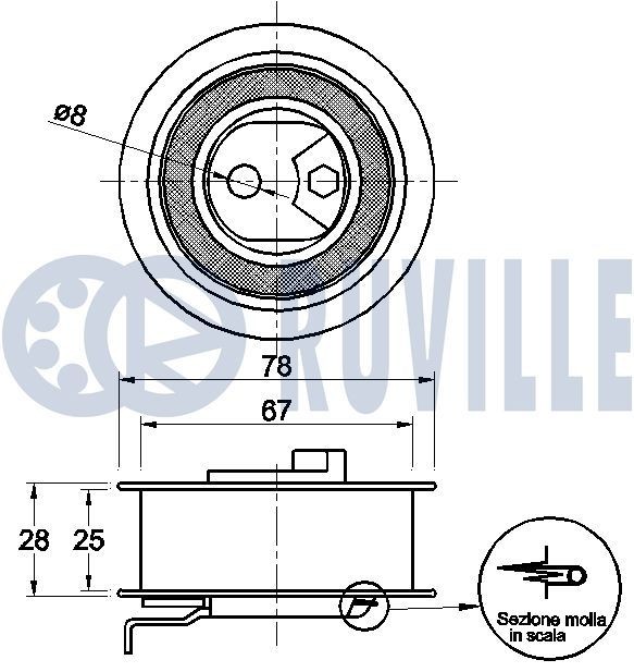 RUVILLE 55762 Tensioner pulley 071 145 299B
