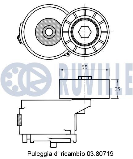 RUVILLE 55779 Deflection / Guide Pulley, v-ribbed belt 6QD145276B