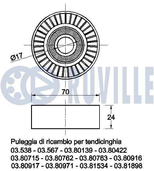 RUVILLE 55881 Timing belt tensioner pulley