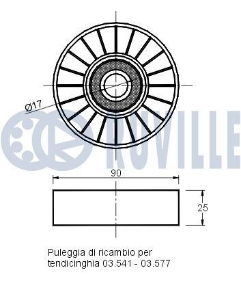 Original 55884 RUVILLE Idler pulley IVECO
