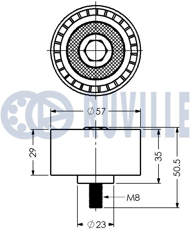 Original 55926 RUVILLE Belt tensioner pulley FIAT