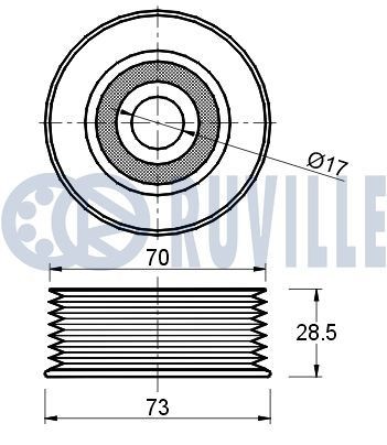 RUVILLE Ø: 69,70mm Deflection / Guide Pulley, v-ribbed belt 55934 buy