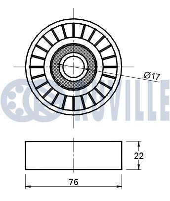 RUVILLE 55944 Deflection / Guide Pulley, v-ribbed belt 5751 62