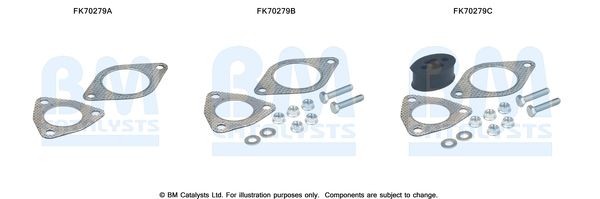 BM CATALYSTS FK70279 Mounting kit, exhaust system Lancia Y 840A 1.2 60 hp Petrol 2001 price